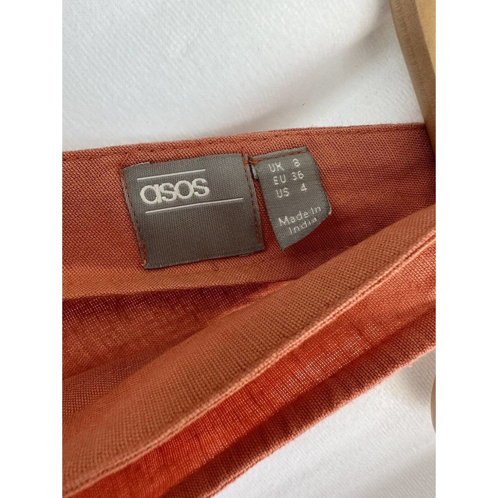 Asos Design Linen Blend Button Through Midi Sundr… - image 4